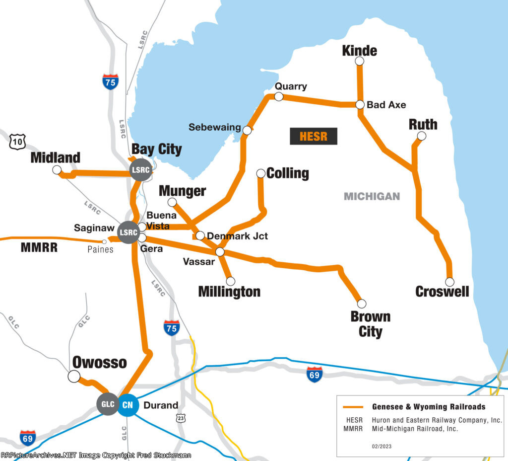 A map of the HESR in Michigan.